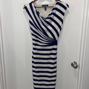Lauren Ralph Lauren navy and white striped dress